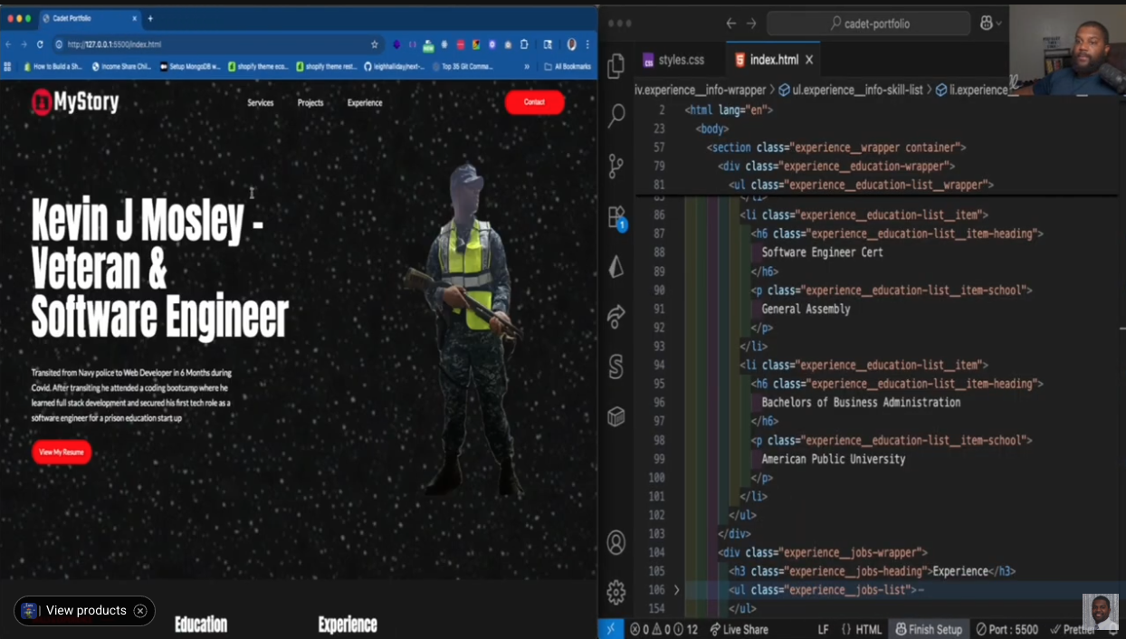 HTML editor in action